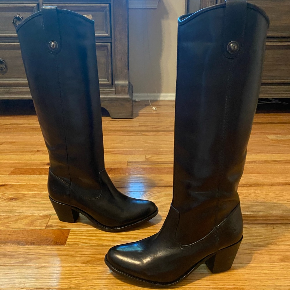 - Frye Black Leather Jackie Boots 8.5 NEW with Box